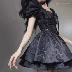 Apparel Lolita Black Mini Tutu Dress -Kawaii Store kawaiies plushies plush softtoy lolita black mini tutu dress apparel 343816