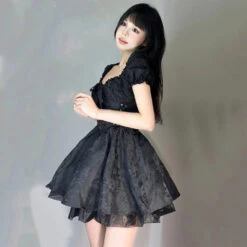 Apparel Lolita Black Mini Tutu Dress -Kawaii Store kawaiies plushies plush softtoy lolita black mini tutu dress apparel 449801