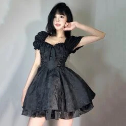 Apparel Lolita Black Mini Tutu Dress -Kawaii Store kawaiies plushies plush softtoy lolita black mini tutu dress apparel 857189