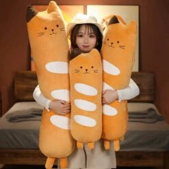 Long Baguette Cute Cat Bread Plushie -Kawaii Store kawaiies plushies plush softtoy long baguette cute cat bread plushie soft toy 587810