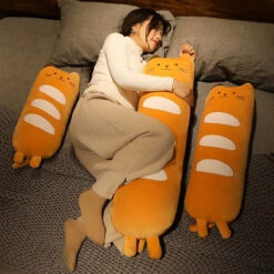 Long Baguette Cute Cat Bread Plushie -Kawaii Store kawaiies plushies plush softtoy long baguette cute cat bread plushie soft toy 931113