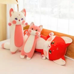 Long Cuddly Sakura Fox Family Plushie -Kawaii Store kawaiies plushies plush softtoy long cuddly sakura fox family plushie soft toy 494430