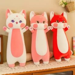 Long Cuddly Sakura Fox Family Plushie -Kawaii Store kawaiies plushies plush softtoy long cuddly sakura fox family plushie soft toy 556054