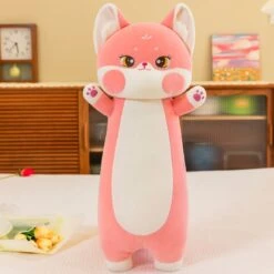 Long Cuddly Sakura Fox Family Plushie -Kawaii Store kawaiies plushies plush softtoy long cuddly sakura fox family plushie soft toy 70cm pink 362425