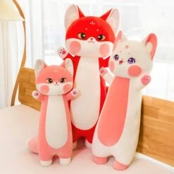 Long Cuddly Sakura Fox Family Plushie -Kawaii Store kawaiies plushies plush softtoy long cuddly sakura fox family plushie soft toy 721764