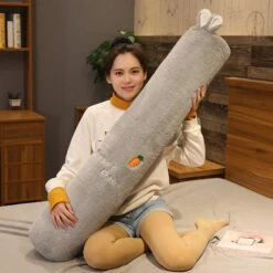 Long Fluffy Animal Body Pillow Plushies -Kawaii Store kawaiies plushies plush softtoy long fluffy animal body pillows new soft toy gray mouse 35in 90cm 276653
