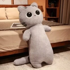Long Fluffy Huge Cat Family Plushies -Kawaii Store kawaiies plushies plush softtoy long fluffy huge cat family plushies new soft toy gray 65cm 247962
