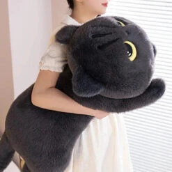 Long Giant Black Gray Fluffy Cat Plushies -Kawaii Store kawaiies plushies plush softtoy long giant black gray fluffy cat plushies soft toy 525868