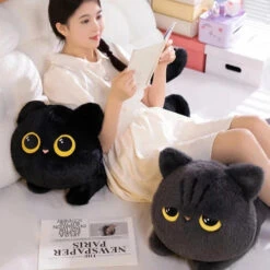 Long Giant Black Gray Fluffy Cat Plushies -Kawaii Store kawaiies plushies plush softtoy long giant black gray fluffy cat plushies soft toy 848194