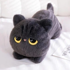 Long Giant Black Gray Fluffy Cat Plushies -Kawaii Store kawaiies plushies plush softtoy long giant black gray fluffy cat plushies soft toy gray 50cm 426709