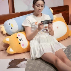 Long Penguin Shiba Pig Zebra Snuggle Buddy Plushies -Kawaii Store kawaiies plushies plush softtoy long penguin shiba pig zebra snuggle buddy plushies soft toy 342664
