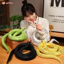 Long Shiny Snake Plushies -Kawaii Store kawaiies plushies plush softtoy long shiny snake plushies soft toy 375291