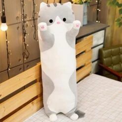 Long Snuggle Buddies Plushie Collection -Kawaii Store kawaiies plushies plush softtoy long snuggle buddies soft toy 35in 90cm gray cat 440643