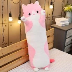 Long Snuggle Buddies Plushie Collection -Kawaii Store kawaiies plushies plush softtoy long snuggle buddies soft toy 45in 110cm pink cat 951772