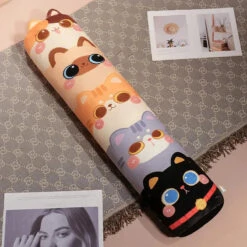 Long Snuggle Stacked Cats Plushie -Kawaii Store kawaiies plushies plush softtoy long snuggle stacked cats plushie soft toy 43in 110cm 281312