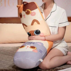 Long Snuggle Stacked Cats Plushie -Kawaii Store kawaiies plushies plush softtoy long snuggle stacked cats plushie soft toy 656991