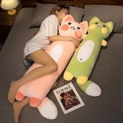 Long Snuggly Cat And Raccoon Plushies -Kawaii Store kawaiies plushies plush softtoy long snuggly cat raccoon plushies new soft toy 899138