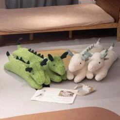 Long Snuggly Green White Dragon Plushies -Kawaii Store kawaiies plushies plush softtoy long snuggly green white dragon plushies soft toy 379166
