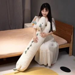 Long Snuggly Green White Dragon Plushies -Kawaii Store kawaiies plushies plush softtoy long snuggly green white dragon plushies soft toy 563014