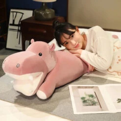 Long Snuggly Hippo Plushies -Kawaii Store kawaiies plushies plush softtoy long snuggly hippo plushies soft toy 191630
