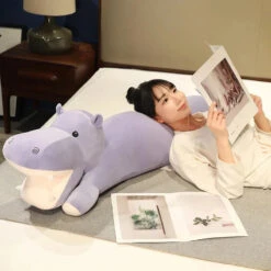 Long Snuggly Hippo Plushies -Kawaii Store kawaiies plushies plush softtoy long snuggly hippo plushies soft toy 573026