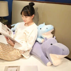 Long Snuggly Hippo Plushies -Kawaii Store kawaiies plushies plush softtoy long snuggly hippo plushies soft toy 578406