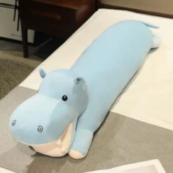 Long Snuggly Hippo Plushies -Kawaii Store kawaiies plushies plush softtoy long snuggly hippo plushies soft toy blue 33in 85cm 340779