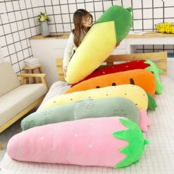 Long Snuggly Vegetables Fruits Plushie Collection -Kawaii Store kawaiies plushies plush softtoy long snuggly vegetables fruits plushie collection soft toy 422162