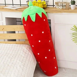 Long Snuggly Vegetables Fruits Plushie Collection -Kawaii Store kawaiies plushies plush softtoy long snuggly vegetables fruits plushie collection soft toy red strawberry 25in 65cm 320365