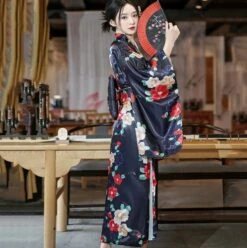 Apparel Long Traditional Japanese-themed Beautiful Floral Women's Kimono 27 Apparel Long Traditional Japanese-themed Beautiful Floral Women's Kimono -Kawaii Store kawaiies plushies plush softtoy long traditional japanese themed beautiful floral womens kimono kimono 410899
