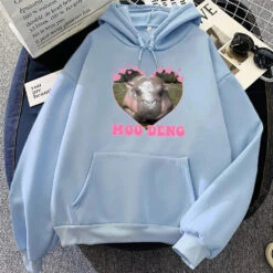 Apparel Love Hearts Moo Deng Hippo Unisex Hoodie -Kawaii Store kawaiies plushies plush softtoy love hearts moo deng hippo unisex hoodie apparel light blue xs 387300