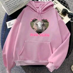 Apparel Love Hearts Moo Deng Hippo Unisex Hoodie -Kawaii Store kawaiies plushies plush softtoy love hearts moo deng hippo unisex hoodie apparel pink xs 816276