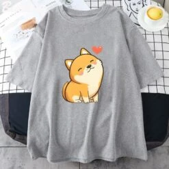 Apparel Love Shiba Inu Unisex Tee -Kawaii Store kawaiies plushies plush softtoy love shiba inu unisex tee apparel gray s 436988