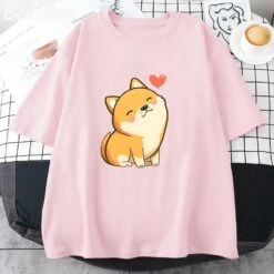 Apparel Love Shiba Inu Unisex Tee -Kawaii Store kawaiies plushies plush softtoy love shiba inu unisex tee apparel pink xs 707990