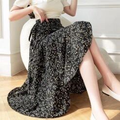 Apparel Lovely Floral Midi Wrap Skirt -Kawaii Store kawaiies plushies plush softtoy lovely floral midi wrap skirt apparel 332223
