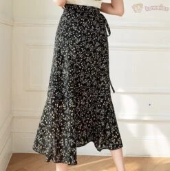 Apparel Lovely Floral Midi Wrap Skirt -Kawaii Store kawaiies plushies plush softtoy lovely floral midi wrap skirt apparel 478212