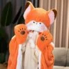 Apparel Lovely Orange Fox Plush Cape Hoodie Blanket -Kawaii Store kawaiies plushies plush softtoy lovely orange fox plush cape hoodie blanket new apparel mittens 120x160cm 532575