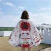 Apparel Japanese Lucky Cat Lightweight Kimono Top -Kawaii Store kawaiies plushies plush softtoy lucky cat harajuku summer beach lightweight kimono top apparel 1 450287