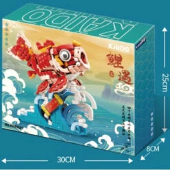 Lucky Red Fish Wave Micro Building Set -Kawaii Store kawaiies plushies plush softtoy lucky red fish wave micro building set build it with box 523154