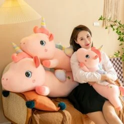 Lucky The Long Pink Unicorn Plushie -Kawaii Store kawaiies plushies plush softtoy lucky the long pink unicorn plushie new soft toy 252185