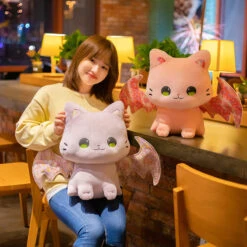 Luna & Solis The Kawaii Sakura Cats With Wings Plushies -Kawaii Store kawaiies plushies plush softtoy luna solis the kawaii sakura cats with wings plushies soft toy 567043