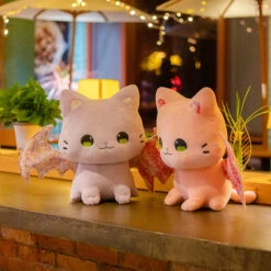 Luna & Solis The Kawaii Sakura Cats With Wings Plushies -Kawaii Store kawaiies plushies plush softtoy luna solis the kawaii sakura cats with wings plushies soft toy 970980