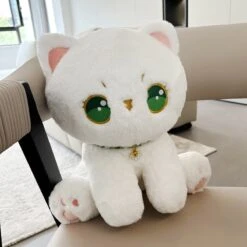 Luna The Fluffy White Cat Plush -Kawaii Store kawaiies plushies plush softtoy luna the fluffy white cat plush soft toy 323839