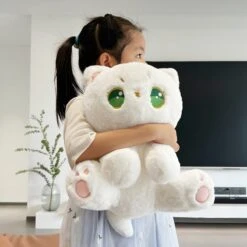 Luna The Fluffy White Cat Plush -Kawaii Store kawaiies plushies plush softtoy luna the fluffy white cat plush soft toy 765519