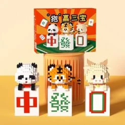 Mahjong Tiger Panda Ox Nano Building Blocks 21 Mahjong Tiger Panda Ox Nano Building Blocks -Kawaii Store kawaiies plushies plush softtoy mahjong tiger panda ox nano building blocks build it 522503