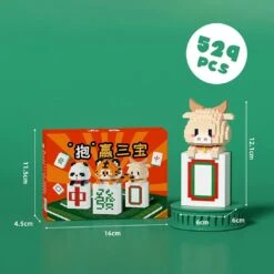 Mahjong Tiger Panda Ox Nano Building Blocks 20 Mahjong Tiger Panda Ox Nano Building Blocks -Kawaii Store kawaiies plushies plush softtoy mahjong tiger panda ox nano building blocks build it ox with box 273920