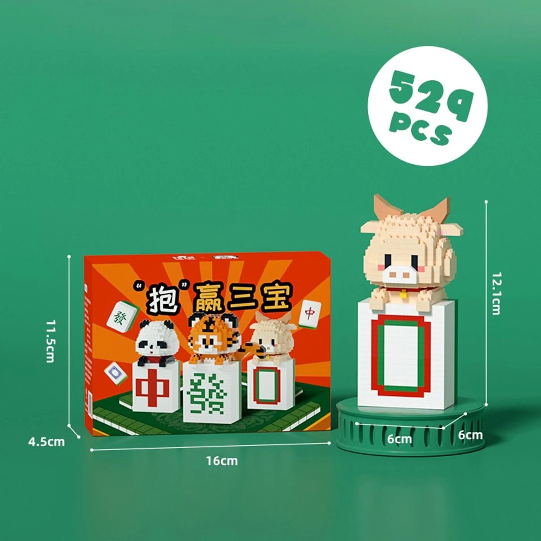 Mahjong Tiger Panda Ox Nano Building Blocks 11 Mahjong Tiger Panda Ox Nano Building Blocks - Image 9