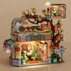 Mei Mei Panda Peking Duck Restaurant Micro Building Blocks With Lights -Kawaii Store kawaiies plushies plush softtoy mei mei panda peking duck restaurant micro building blocks with lights build it 193682