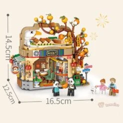 Mei Mei Panda Peking Duck Restaurant Micro Building Blocks With Lights -Kawaii Store kawaiies plushies plush softtoy mei mei panda peking duck restaurant micro building blocks with lights build it 346006