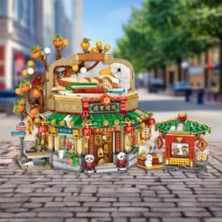 Mei Mei Panda Peking Duck Restaurant Micro Building Blocks With Lights -Kawaii Store kawaiies plushies plush softtoy mei mei panda peking duck restaurant micro building blocks with lights build it 501823